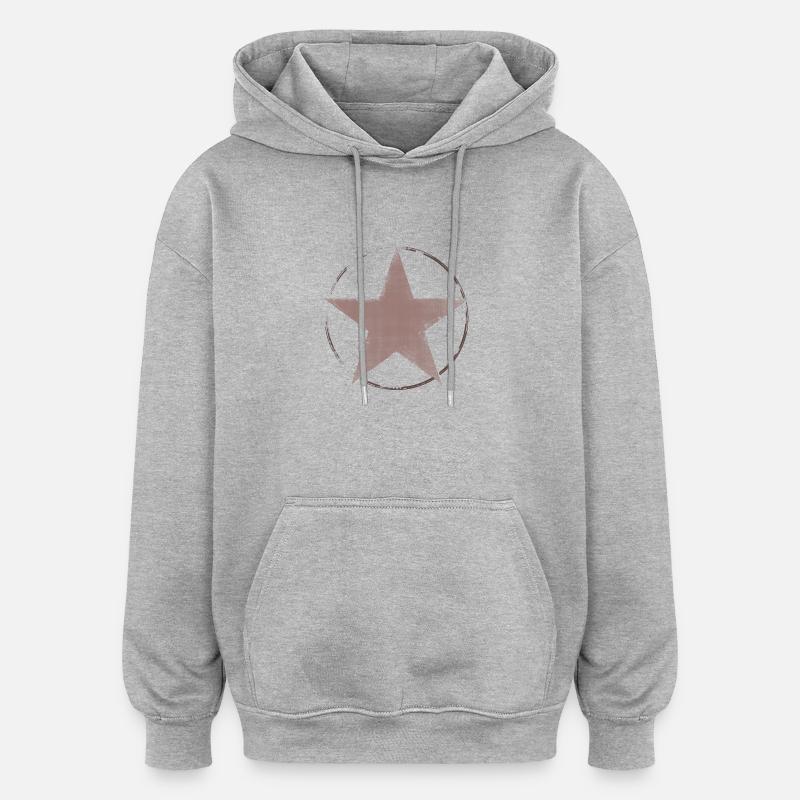 Star Cruch - Sweat à capuche oversize unisexe - gris chiné