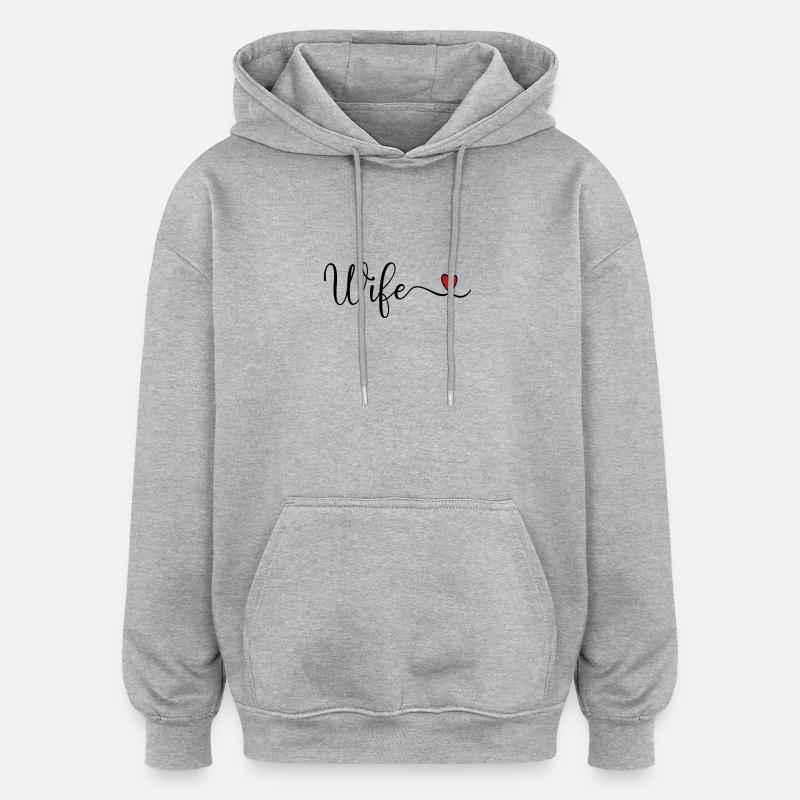 Ehefrau - Oversized Unisex Hoodie - Grau meliert