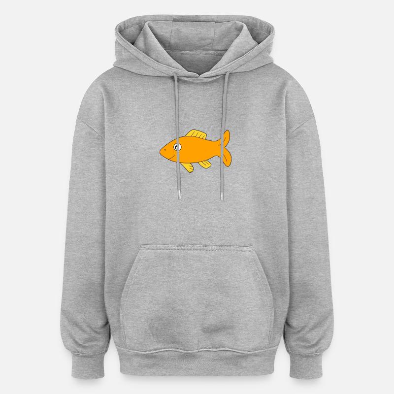 Poisson jaune Poisson comique - Sweat à capuche oversize unisexe - gris chiné