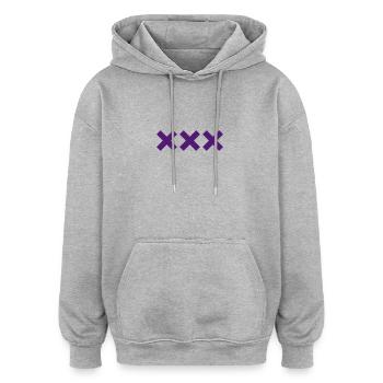 xxx - Amsterdam - Oversized Unisex Hoodie - heather grey - Front - Noah (186cm)
