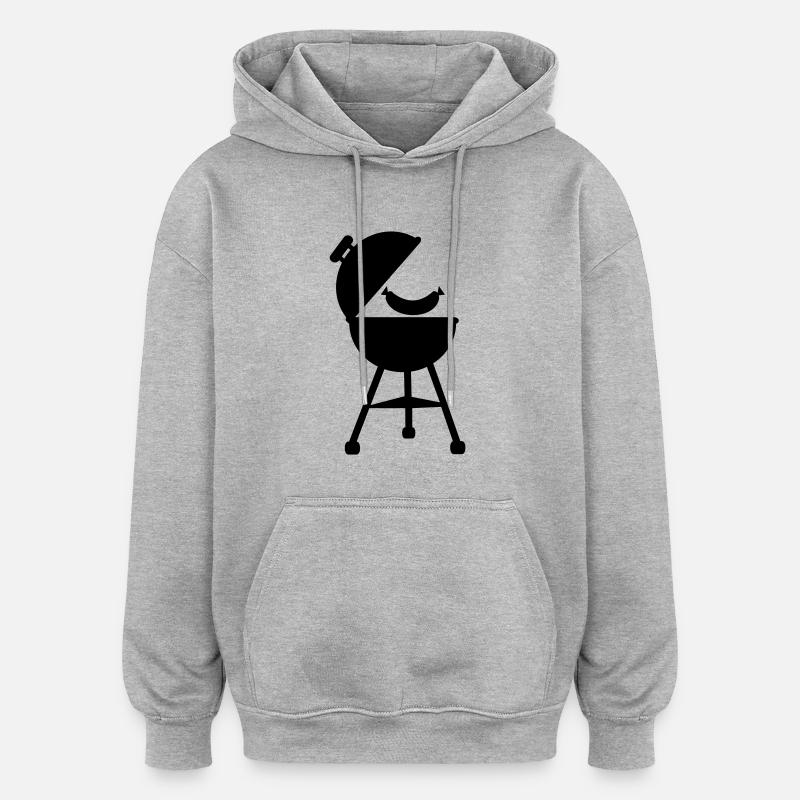 Grillen - Oversized Unisex Hoodie - Grau meliert