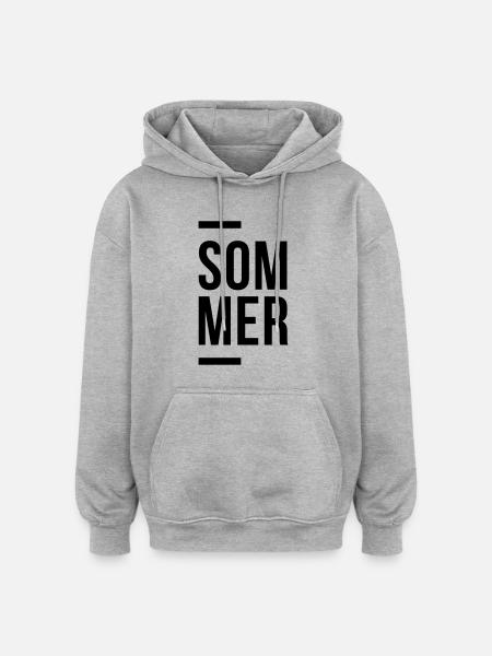 Sommer - Oversized Unisex Hoodie - Grau meliert