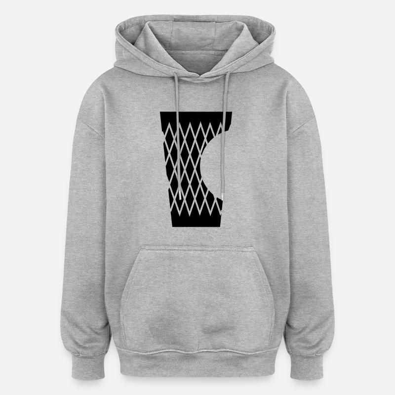 Geripptes mit Biss - Oversized Unisex Hoodie - Grau meliert