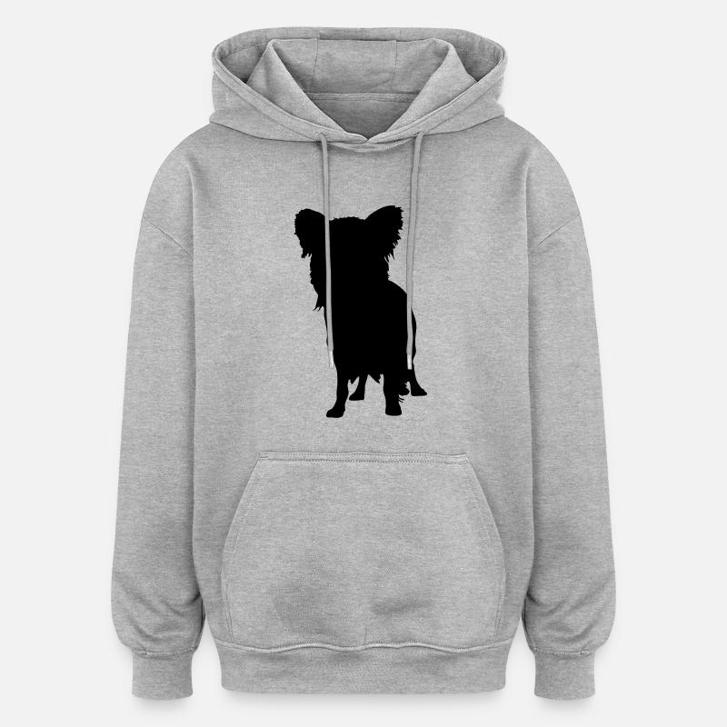 Vektor Hund Silhouette - Oversized Unisex Hoodie - Grau meliert