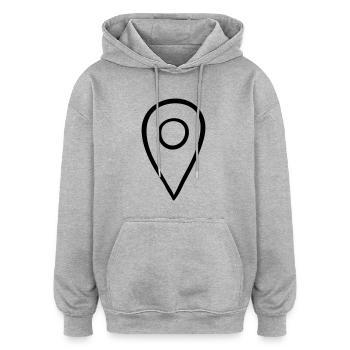 logo spot Carte - Sweat à capuche oversize unisexe - gris chiné - Devant - Noah (186cm)