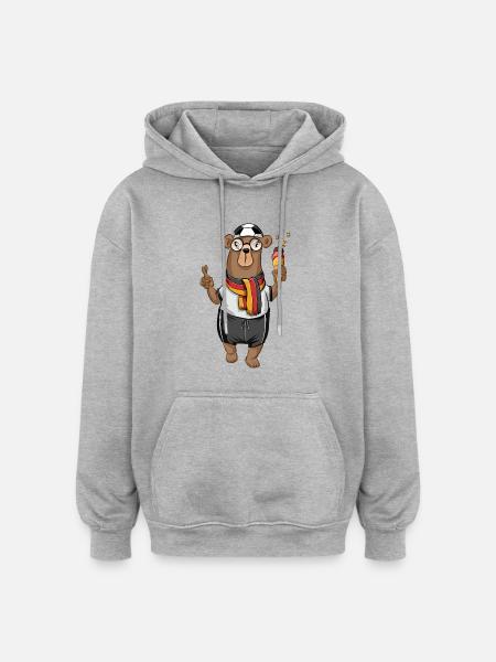 Germany football bear - Oversized Unisex Hoodie - heather grey
