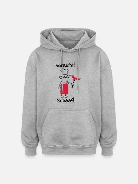 Caution schaaf! - Oversized Unisex Hoodie - heather grey