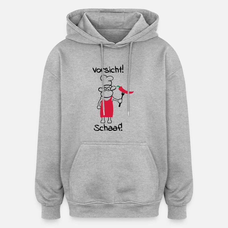 Caution schaaf! - Oversized Unisex Hoodie - heather grey