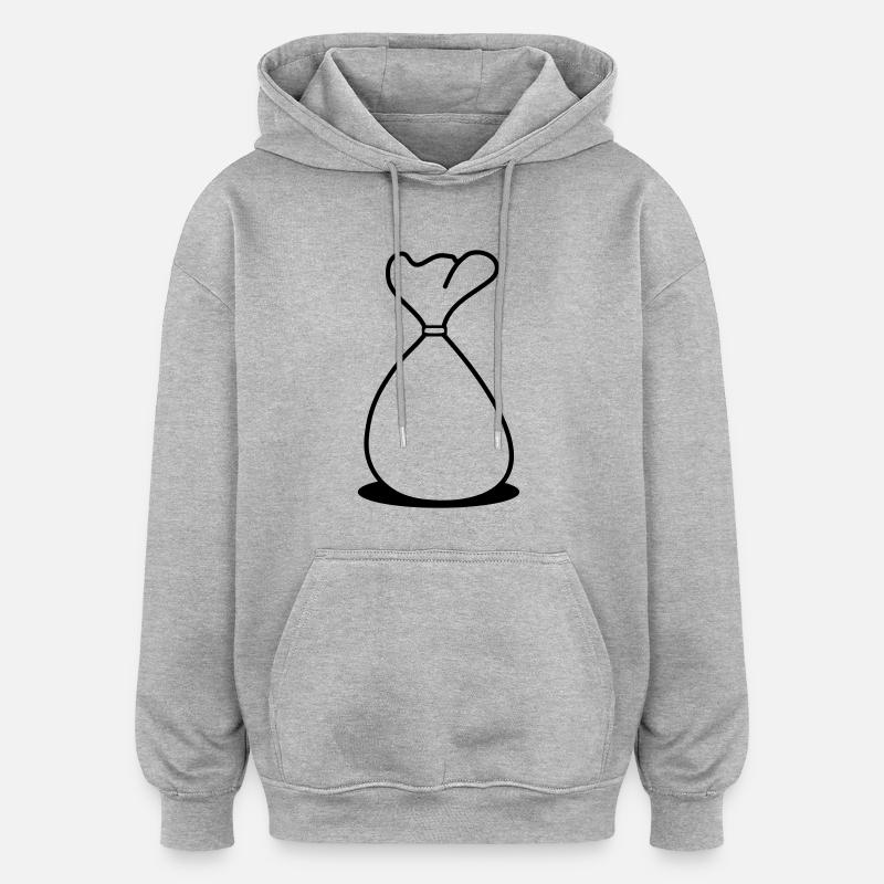 Bag - Sweat à capuche oversize unisexe - gris chiné