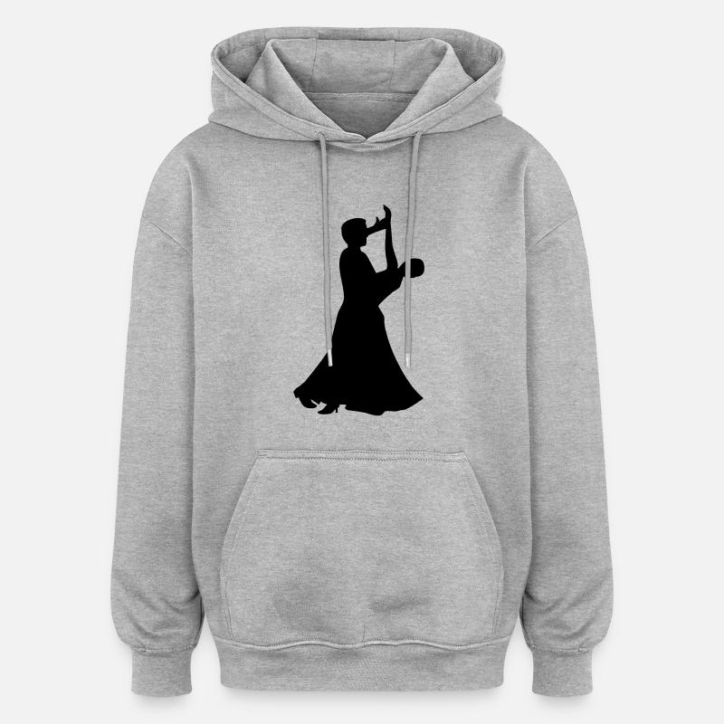Danser - Sweat à capuche oversize unisexe - gris chiné