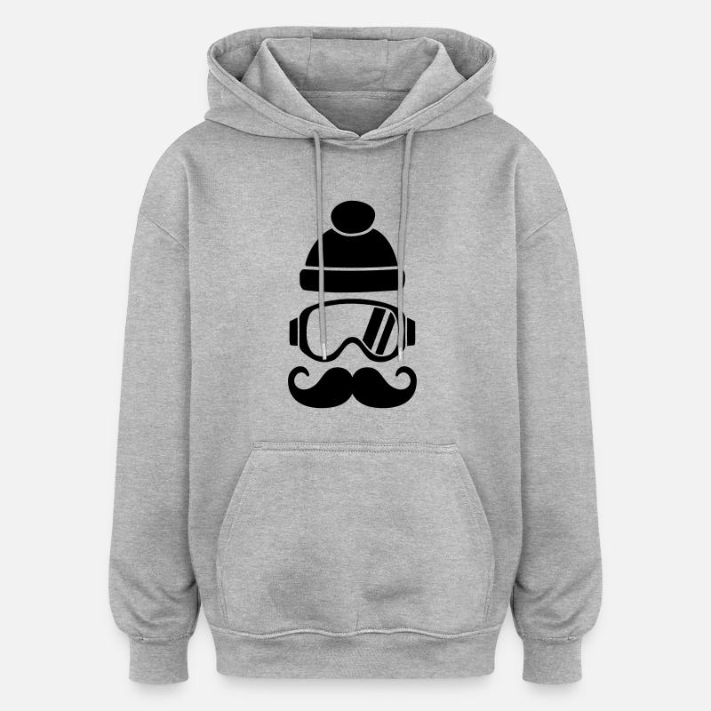 Ski - Sweat à capuche oversize unisexe - gris chiné