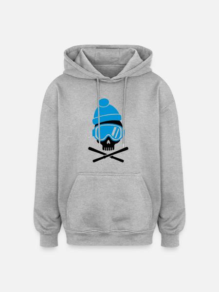 Ski - Oversized Unisex Hoodie - Grau meliert