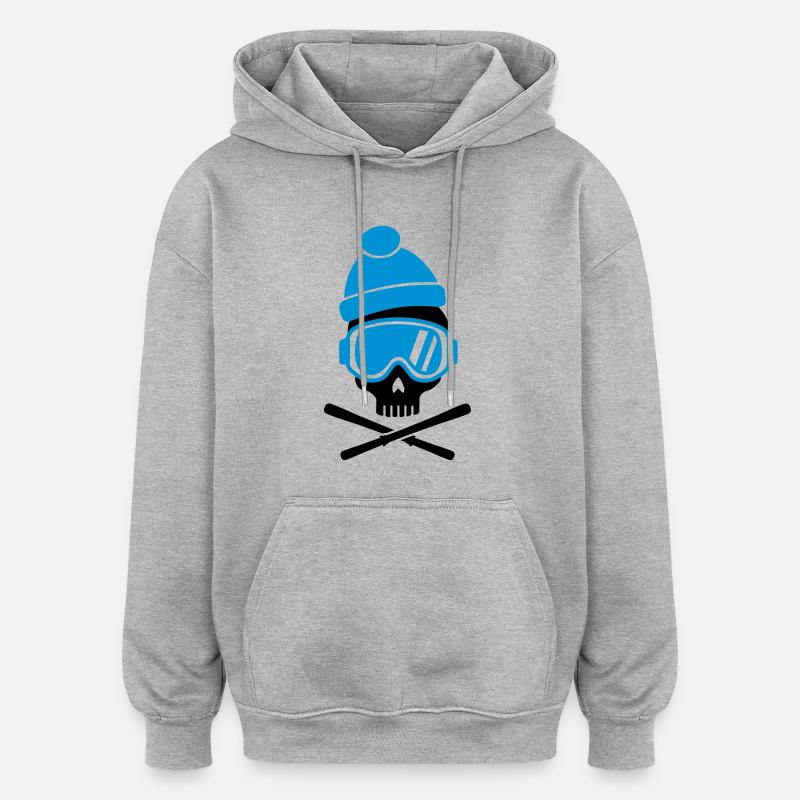 Ski - Sweat à capuche oversize unisexe - gris chiné