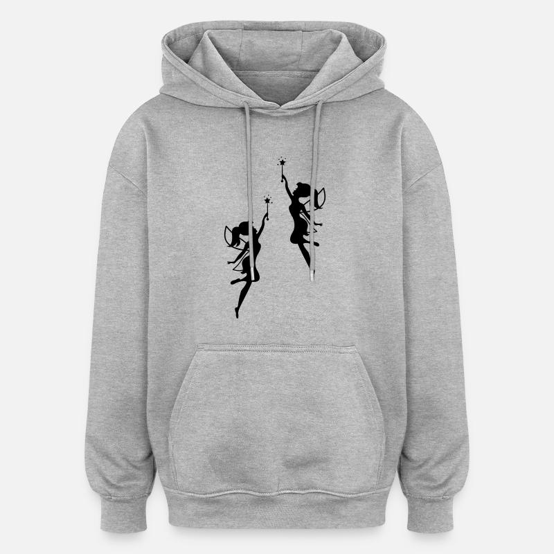 feen_01 - Sweat à capuche oversize unisexe - gris chiné