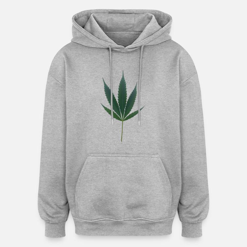 C’est l’heure du cannabis - Sweat à capuche oversize unisexe - gris chiné