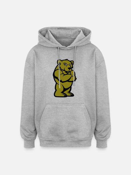 Bear Comic Brown Bear - Oversized Unisex Hoodie - heather grey