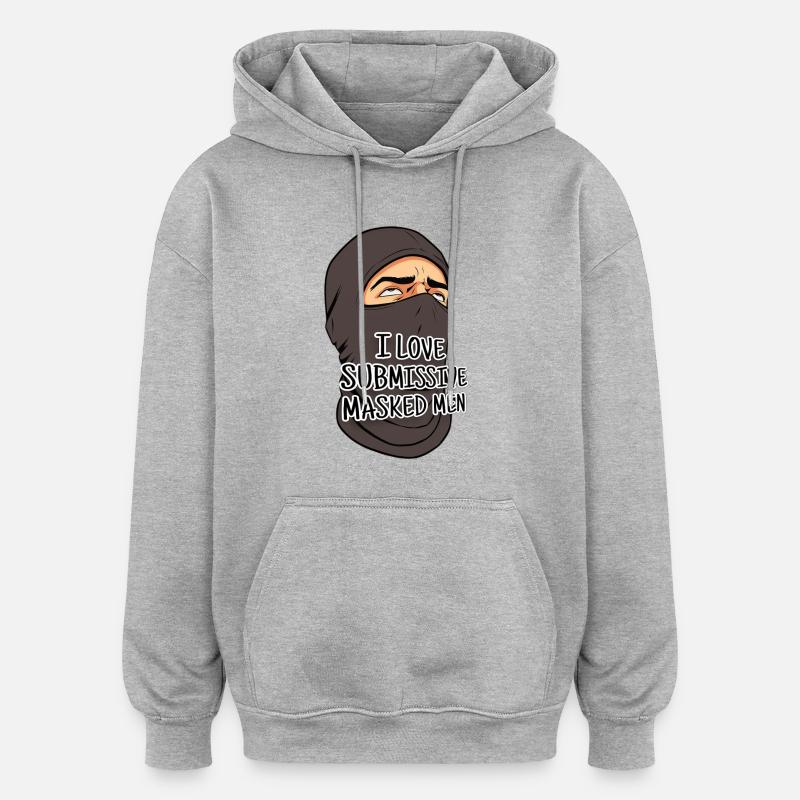 Masked Man - Oversized Unisex Hoodie - Grau meliert