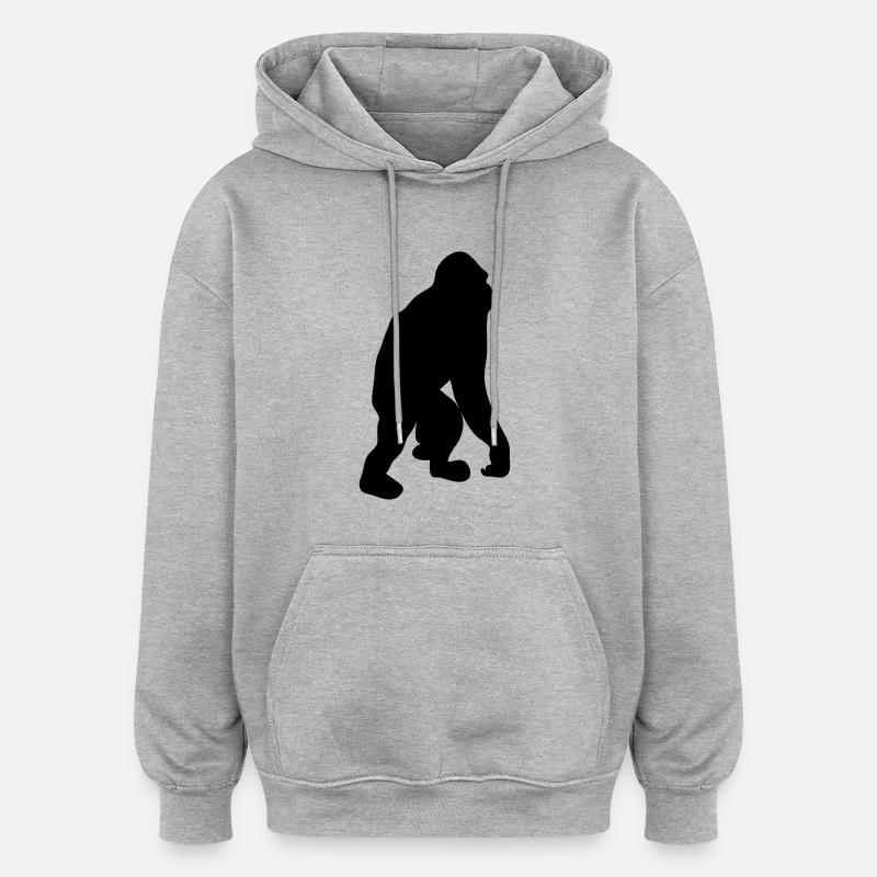 Orang-outan - Sweat à capuche oversize unisexe - gris chiné