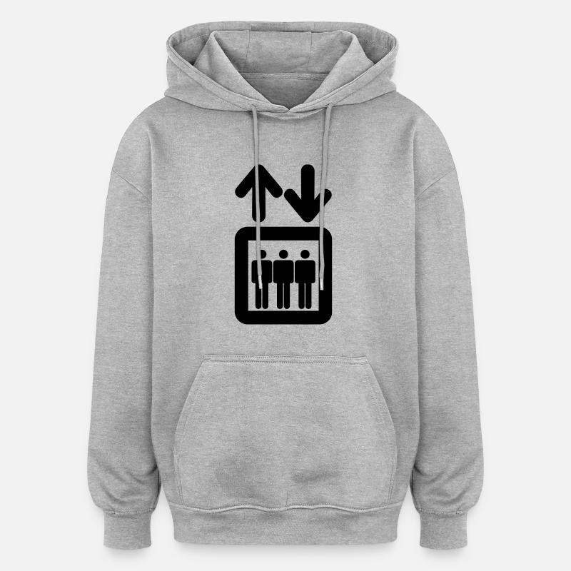 ascenseur - Sweat à capuche oversize unisexe - gris chiné