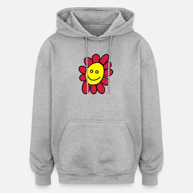 Ich bin eine Blume - Oversized Unisex Hoodie - Grau meliert