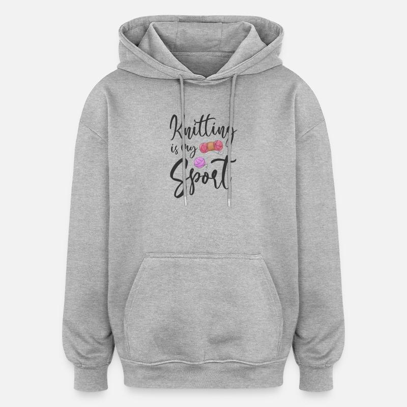 Tricoteuse - Sweat à capuche oversize unisexe - gris chiné