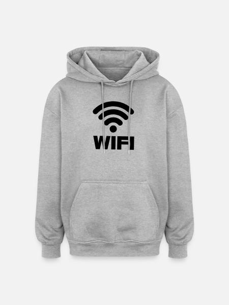 WIFI connection - Oversized Unisex Hoodie - heather grey