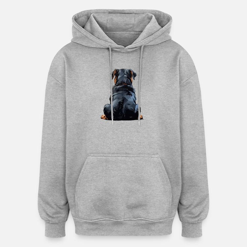 Rottweiler - Sweat à capuche oversize unisexe - gris chiné