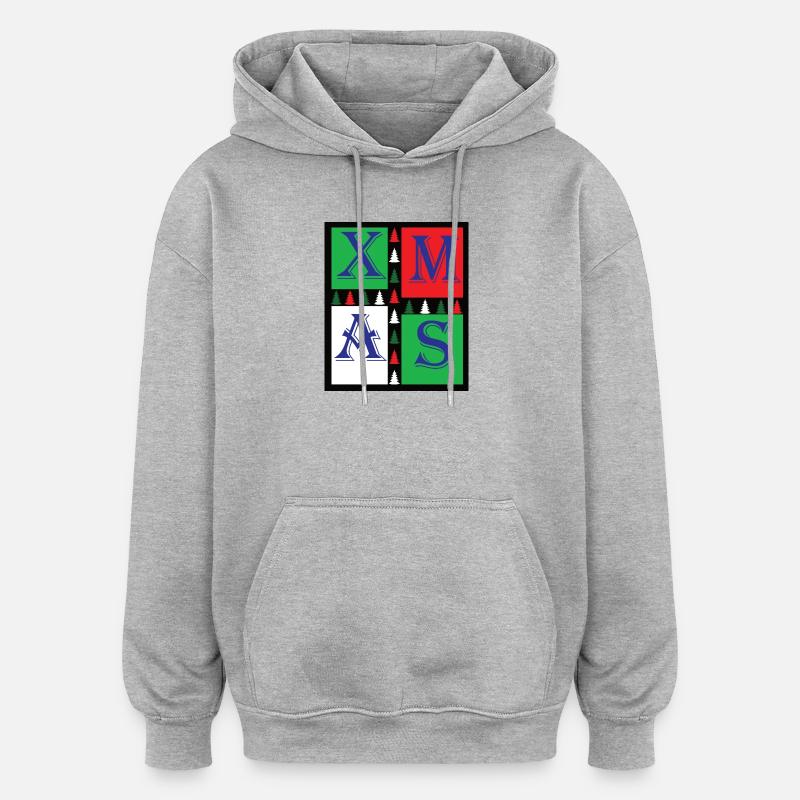 NOËL - Sweat à capuche oversize unisexe - gris chiné