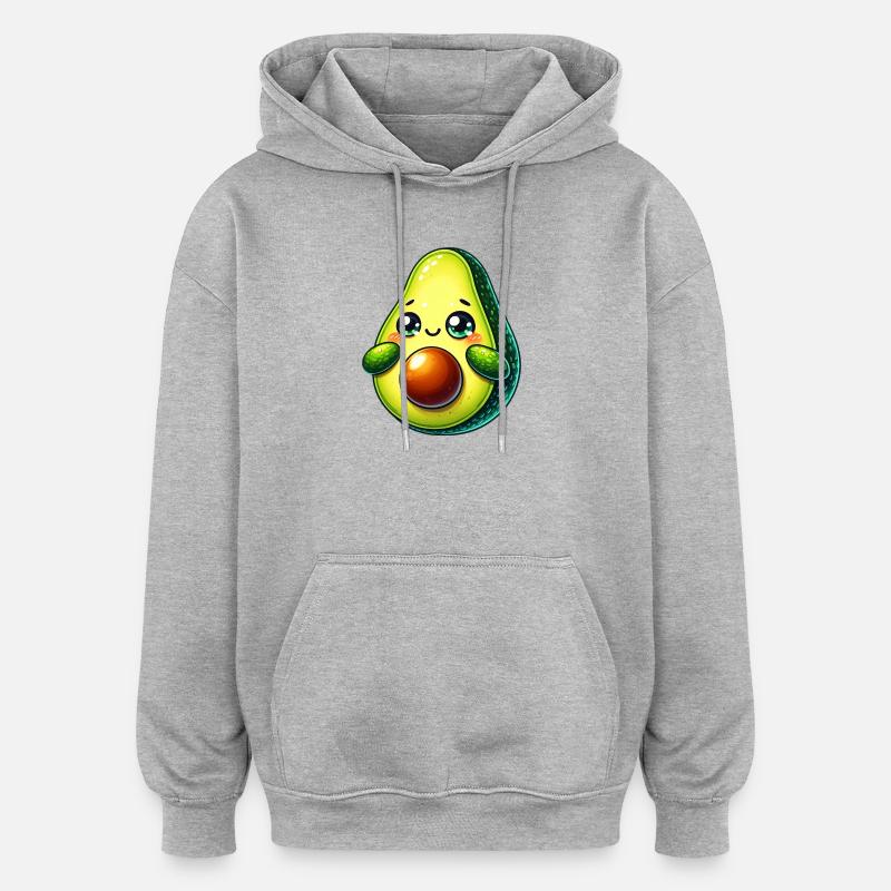 Avocat - Sweat à capuche oversize unisexe - gris chiné