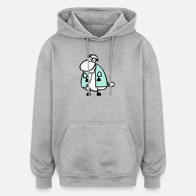 Arztschaf 2 - Oversized Unisex Hoodie - Grau meliert