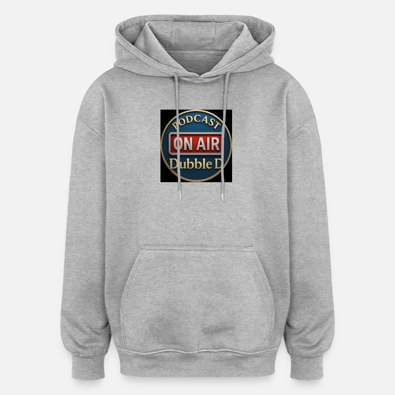 Podcast en direct Double D Badge - Sweat à capuche oversize unisexe - gris chiné