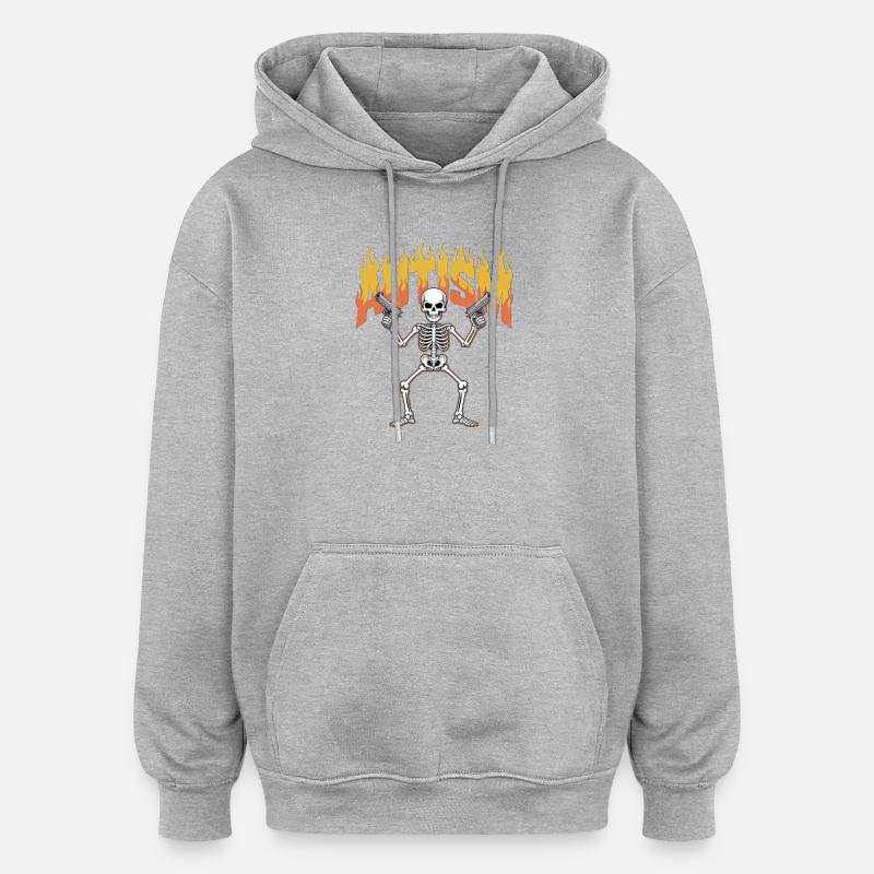Greta Thunber, G Autismus Hemd - Oversized Unisex Hoodie - Grau meliert
