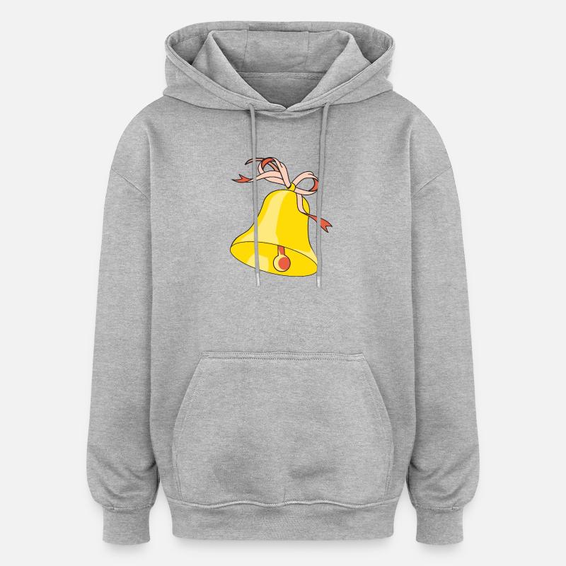 Bell with loop - Oversized Unisex Hoodie - heather grey