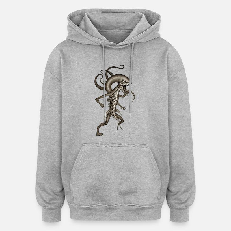 BUG #1 - dark hell - Sweat à capuche oversize unisexe - gris chiné