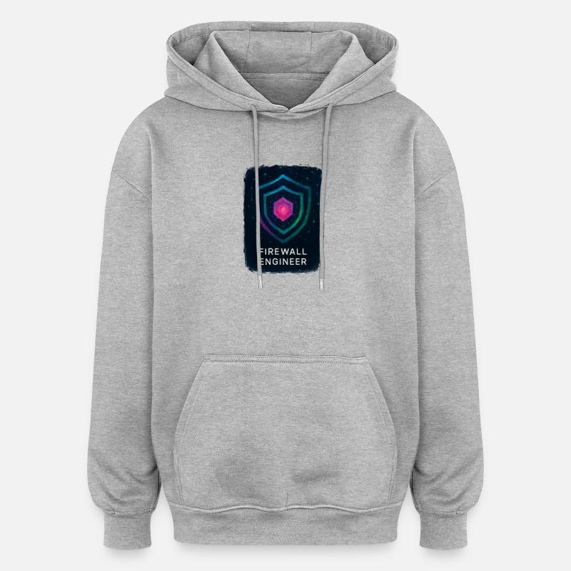 Ingénieur Firewall - Cybersecurite - Sweat à capuche oversize unisexe - gris chiné