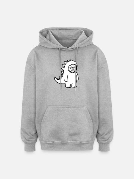 Karnevalmuffel Opa - Oversized Unisex Hoodie - Grau meliert
