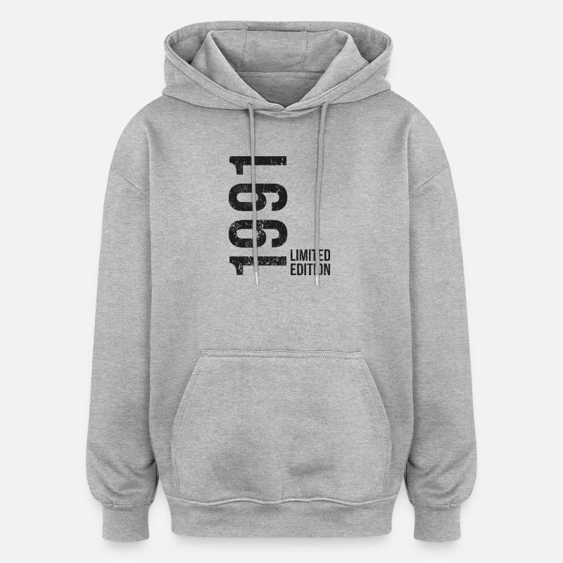 35e anniversaire Édition Limitée 1991 - Sweat à capuche oversize unisexe - gris chiné