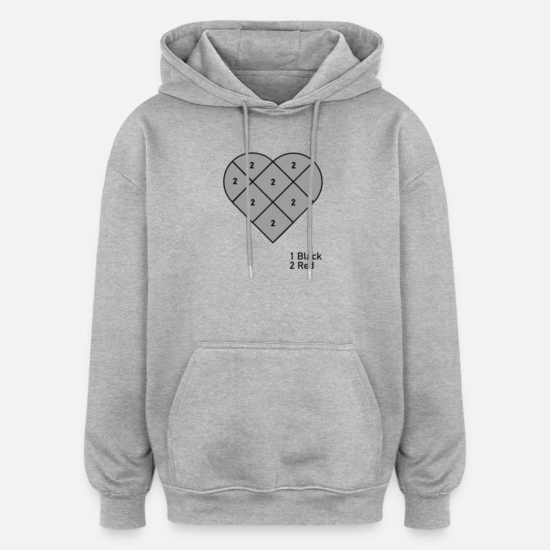 Cuore a Numeri - Felpa con cappuccio unisex oversize - grigio melange