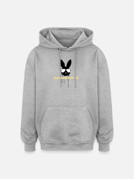 Egg Hunter 2026 Bunny Easter - Oversized Unisex Hoodie - heather grey