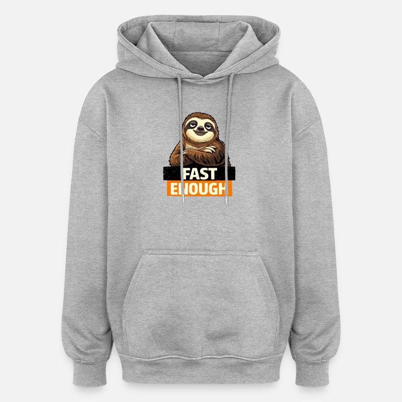 Grafica della brazia abbastanza veloce - Felpa con cappuccio unisex oversize - grigio melange