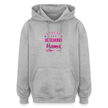 Stolze Hütehund Mama  - Oversized Unisex Hoodie - Grau meliert - Vorne - Noah (186cm)
