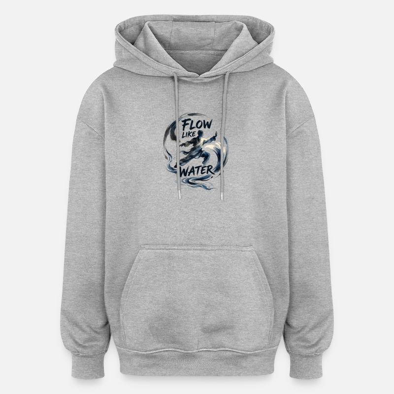 Flux du Tai Chi - Sweat à capuche oversize unisexe - gris chiné