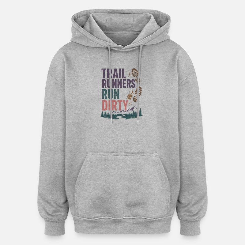 Trailrunner laufen schmutzig - Oversized Unisex Hoodie - Grau meliert