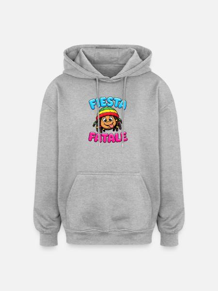 Fiesta Fatale Rasta Cartoon - Sweat à capuche oversize unisexe - gris chiné