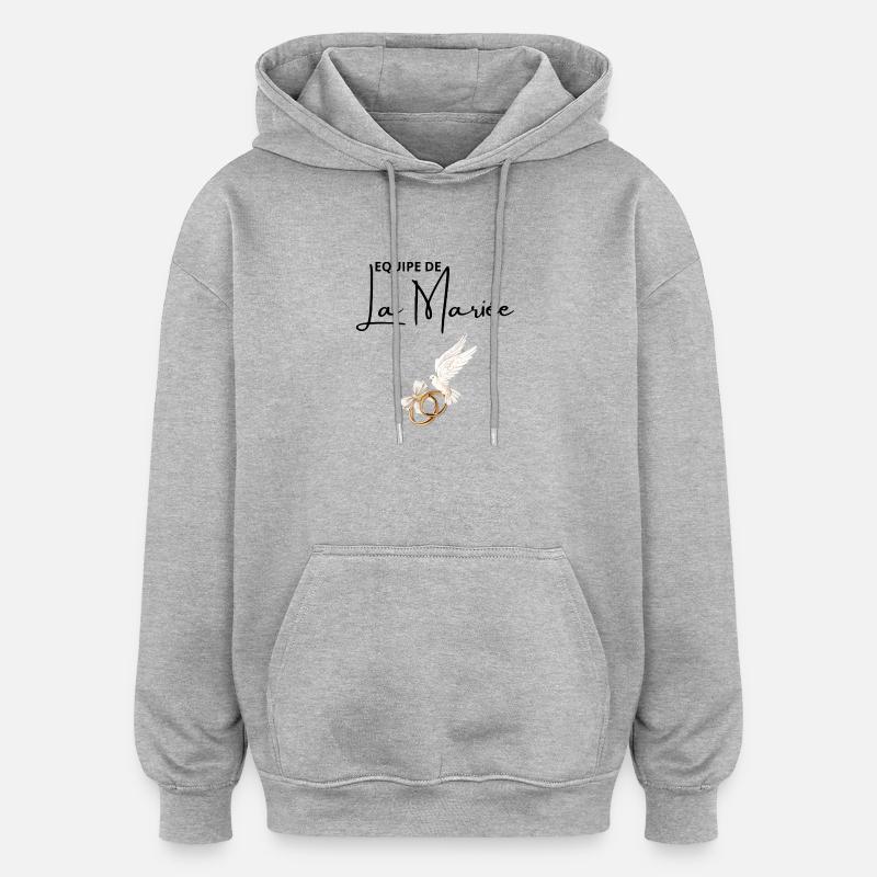 Équipe de La mariée - Sweat à capuche oversize unisexe - gris chiné