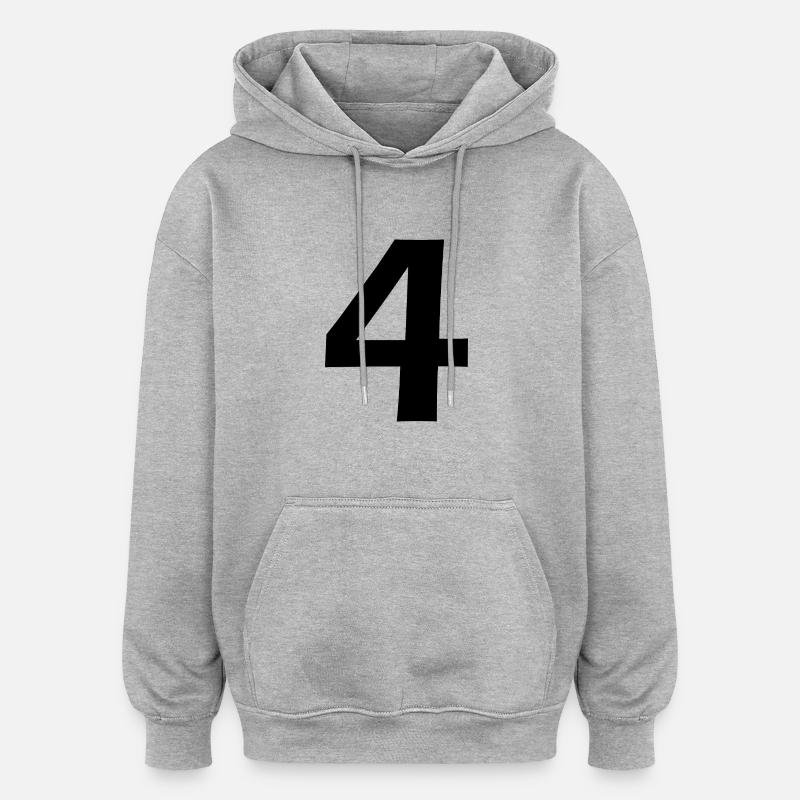 4 - Sweat à capuche oversize unisexe - gris chiné