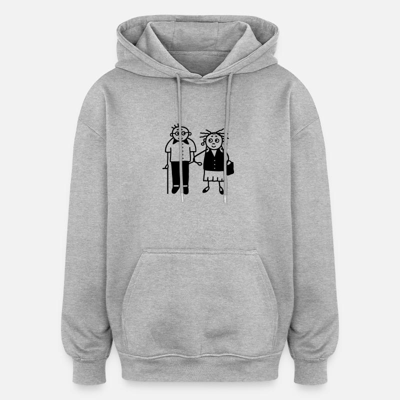Oma & Opa - Ehepaar - Rentner - Oversized Unisex Hoodie - Grau meliert