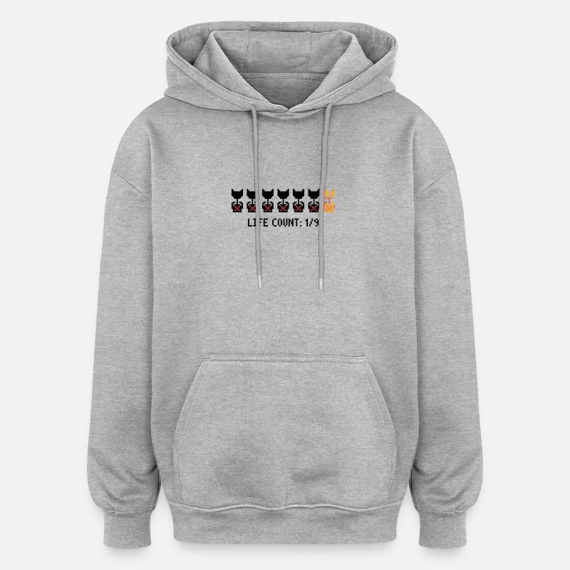 Vie finale - Sweat à capuche oversize unisexe - gris chiné