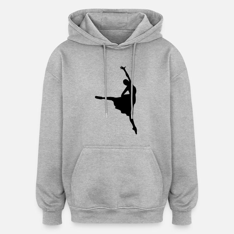 Vector Ballet dancer Silhouette - Oversized Unisex Hoodie - heather grey