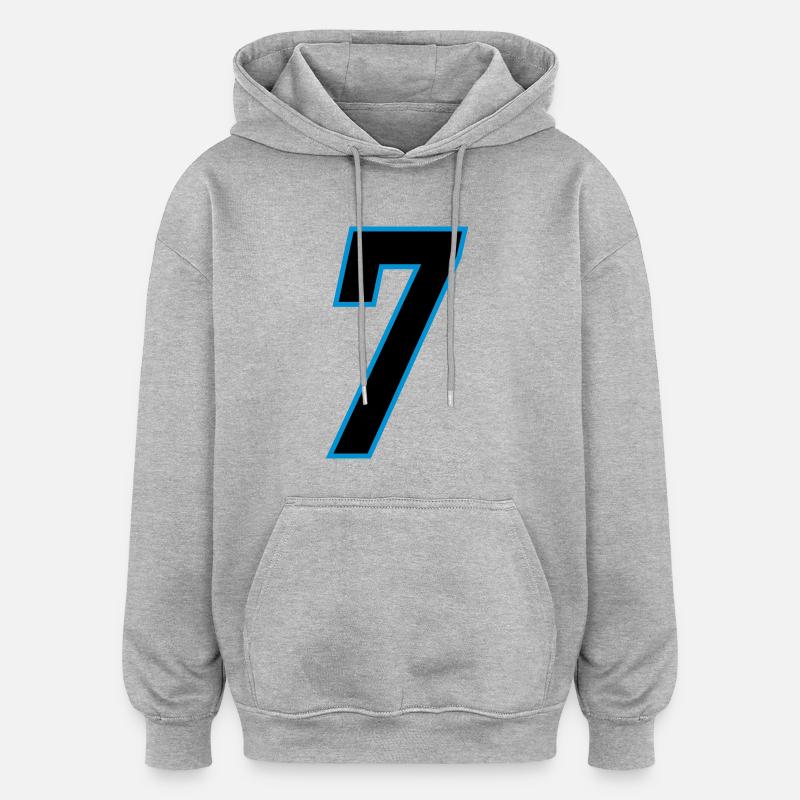 NUMBER_7 - Sweat à capuche oversize unisexe - gris chiné